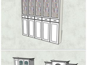 欧式风情，家居艺术 精品玄关柜、酒柜、鞋柜、书柜SU模型设计图全解析与下载指南