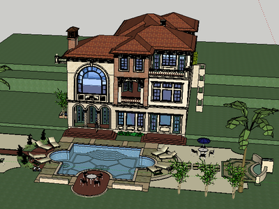 SketchUp 模型设计 三层别墅设计模型免费下载与创作指南